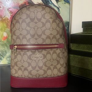 Coach Signature Brown and Red women Backpack